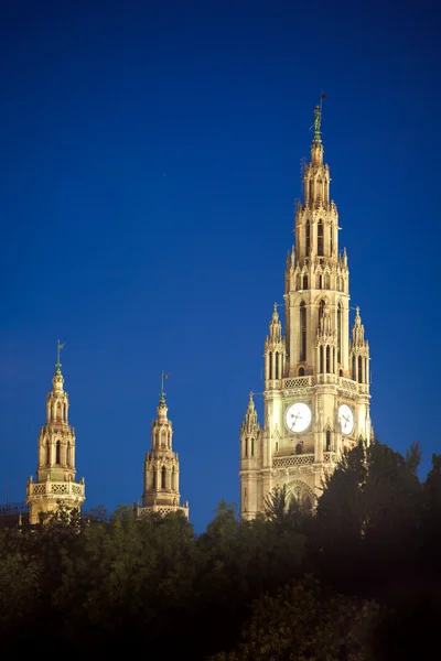 Gothic building tower of Vienna city hall — Stock Photo, Image