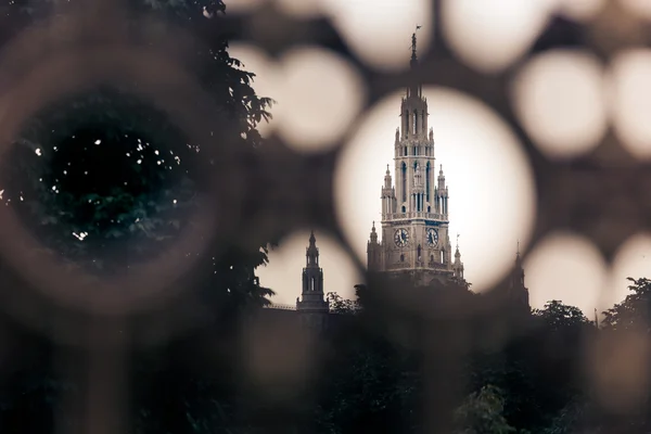 Gothic building tower of Vienna city hall — Stock Photo, Image