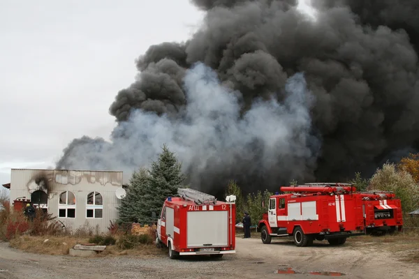 Bombeiros em acção — Fotografia de Stock