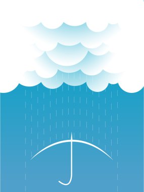 Rain.Vector görüntü ile ıslak günde kara bulutlar