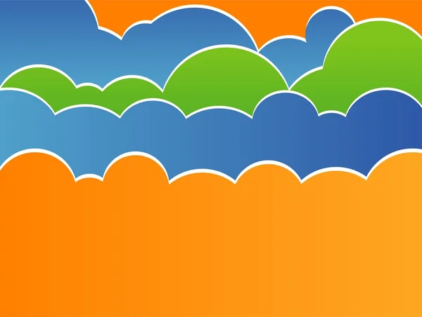 Illustrazione vettoriale del cielo stilizzato con nuvole — Vettoriale Stock