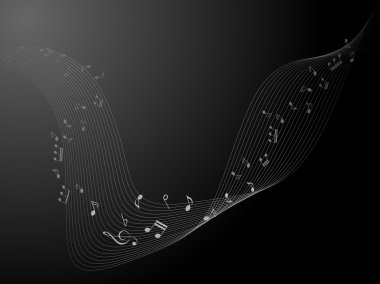 Tasarım kullanımı için müzik notaları, vektör illüstrasyonu