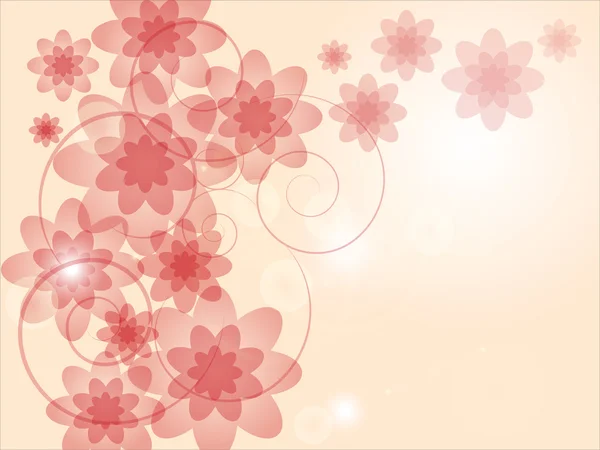 Abstraktní barevné pozadí s růžovými květy — Stockový vektor