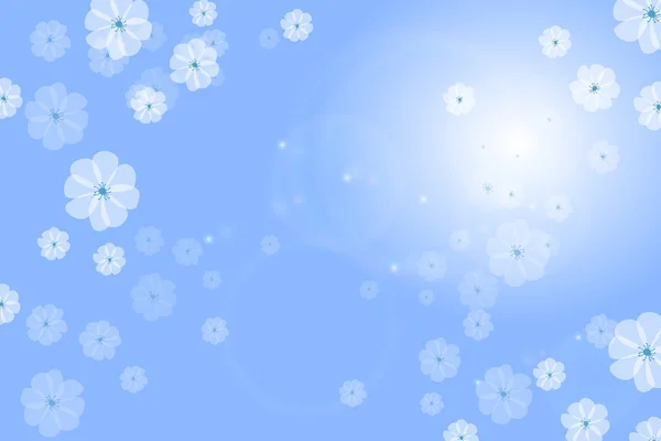 蓝色花卉背景花矢量 — 图库矢量图片