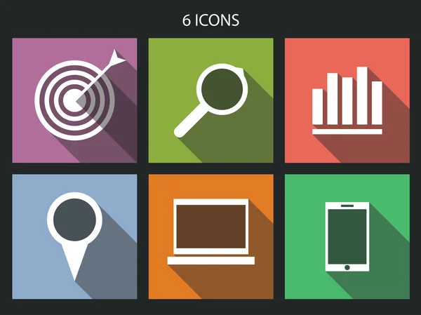 Flache Icons für Web und mobile Anwendungen — Stockvektor