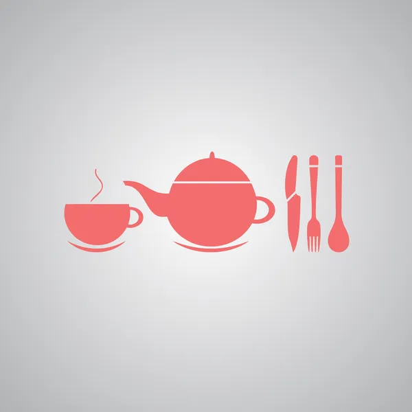 Teiera e tazza di tea.Illustrazione vettoriale — Vettoriale Stock