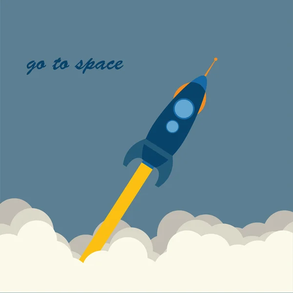 Cohete ir al espacio, ilustración vectorial — Archivo Imágenes Vectoriales
