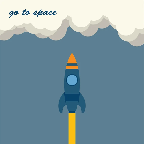 Rocket go to space, vector illustration — Stock Vector