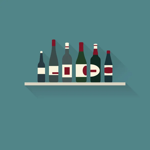 Coleção de garrafas, vetor plano — Vetor de Stock