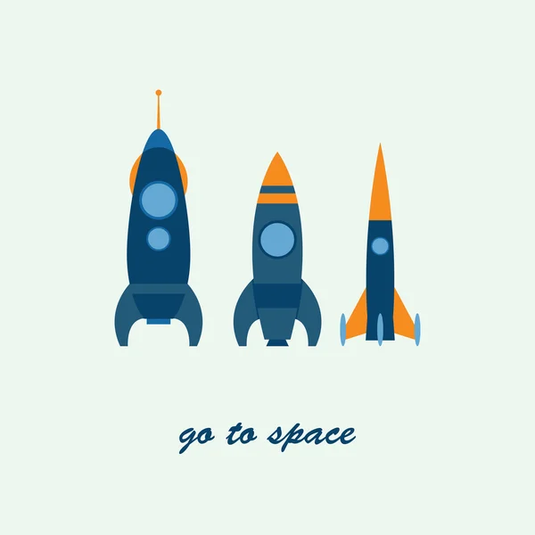 Rocket go to space, vector illustration — Stock Vector