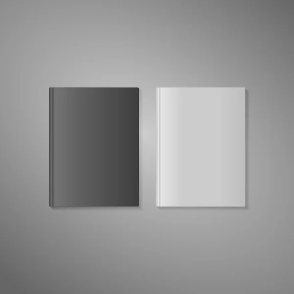 Beyaz ve koyu varyant olarak boş kitap kapağı — Stok Vektör