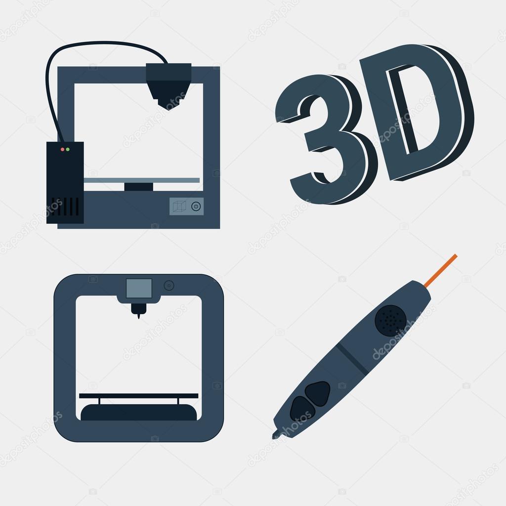 3d printer icon with simple design.