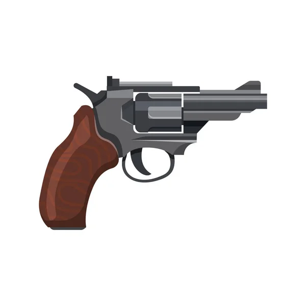 Pistola, pistola da fuoco o pistola magnum revolver — Vettoriale Stock