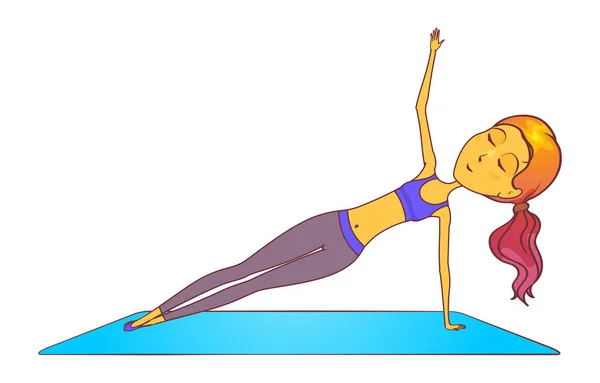 Mujer practica yoga o pilates, icono vectorial — Archivo Imágenes Vectoriales