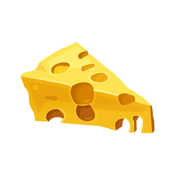Morceau de fromage ou de caillé, icône vectorielle ou clipart. — Image vectorielle