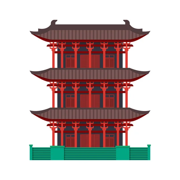 Китайська пагода або вежа, векторна ікона або клітка. — стоковий вектор