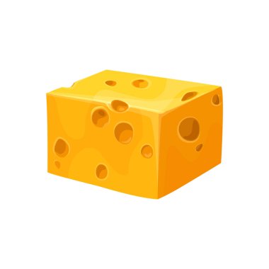 Çedar, gouda veya maasdam dilimi, vektör simgeleri ayarlandı