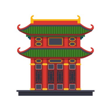 Çin Budist tapınağı ya da kilise, vektör ikonu