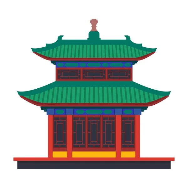 Bâtiment ancien de style chinois, icône vectorielle — Image vectorielle