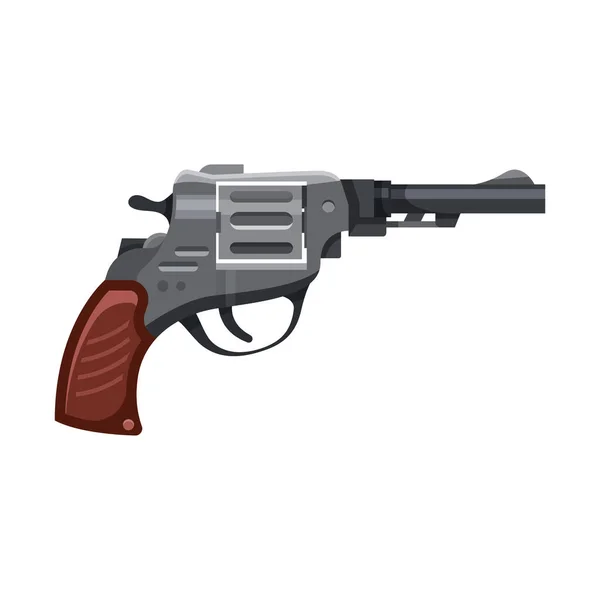 Vintage small revolver or handgun, vector icon — стоковый вектор