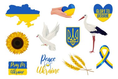 Ukrayna ulusal sembolleri, vektör simgeleri kümesi