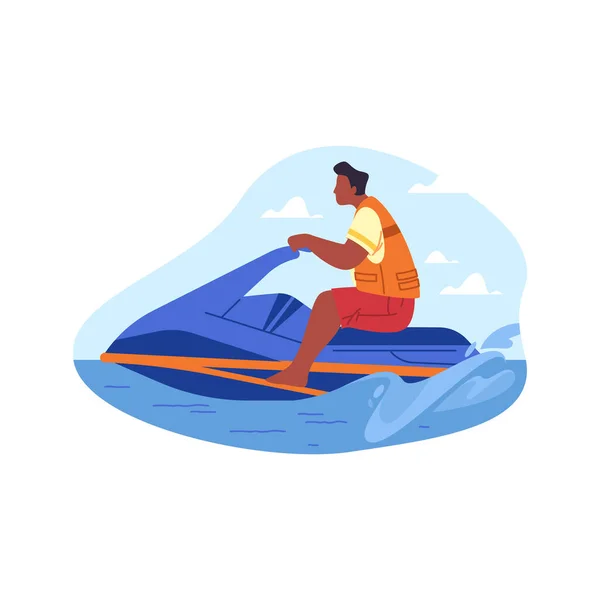 Speed water sport, summer recreation, vector icon — Vector de stock