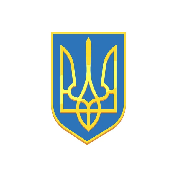 Tryzub or coat of arms of Ukraine, vector banner — стоковый вектор