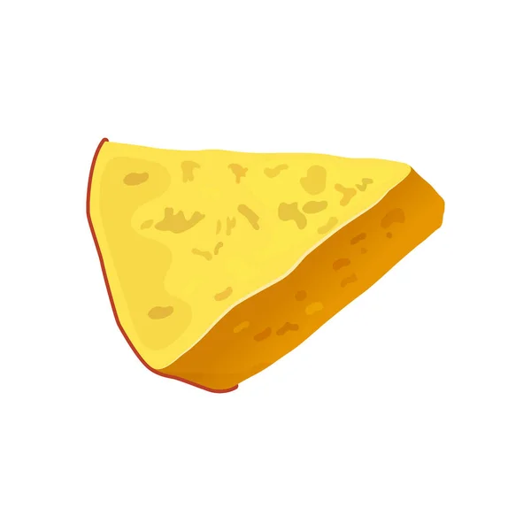 Rebanada de queso parmesano, icono de vector o clipart. — Vector de stock