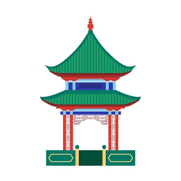 Maison de jardin chinoise ou belvédère, icône vectorielle — Image vectorielle