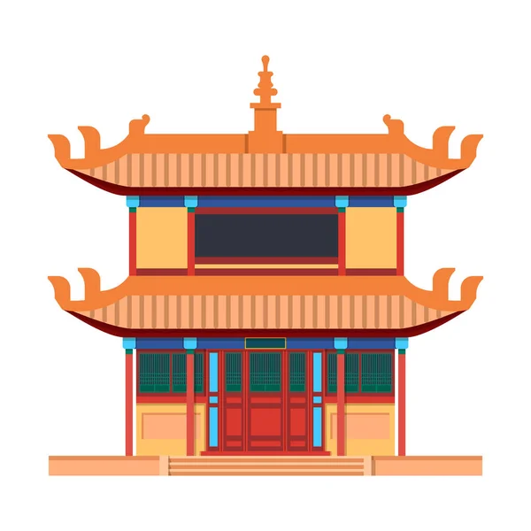 Temple, palais ou résidence chinois, icône vectorielle — Image vectorielle