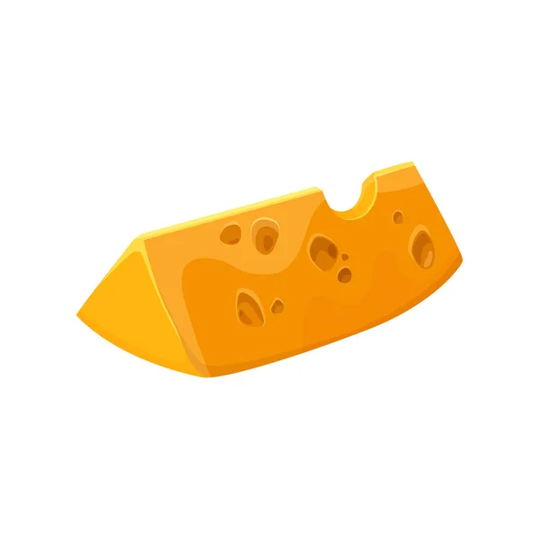 Russian Holland Cheese Slice Vector Icon Clipart Piece Radamer Brick — Stock Vector