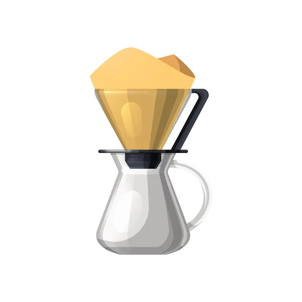 Glass Coffee Tea Pot Icon Mockup Vector Clipart Kettle Paper — Stock Vector