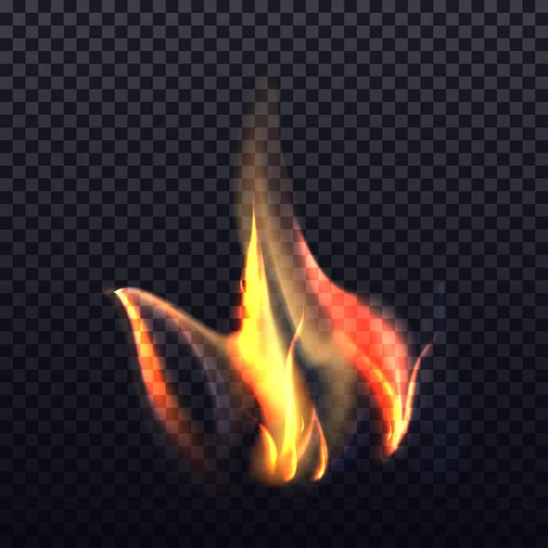 Efecto Fuego Realista Icono Vector Clipart Llamarada Llameante Transparente Ardiente — Archivo Imágenes Vectoriales