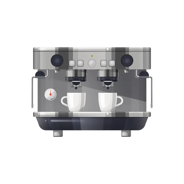 Coffee Machine Coffe Maker Vector Icon Mockup Professional Equipmen Appliance — 图库矢量图片