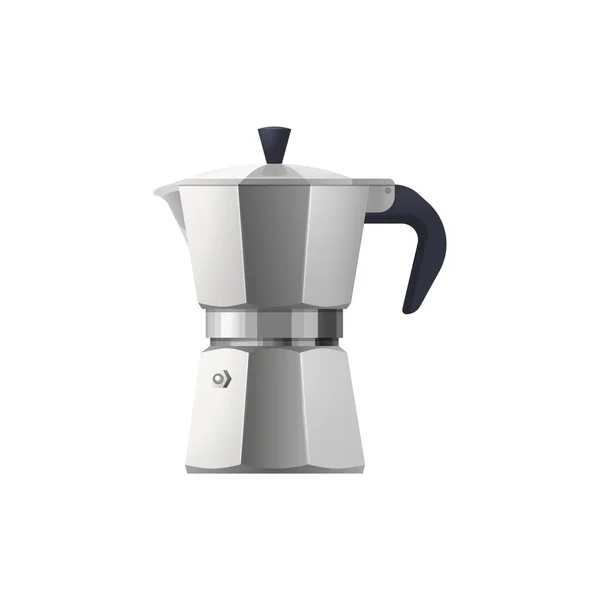 Moka Pot Coffee Maker Vector Icon Mockup Isolated Clipart Home — стоковий вектор