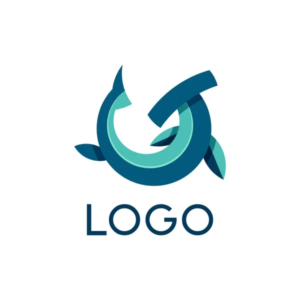 Hammer Fish Logo Design Vector Icon Clipart Stylized Badge Logotype – stockvektor