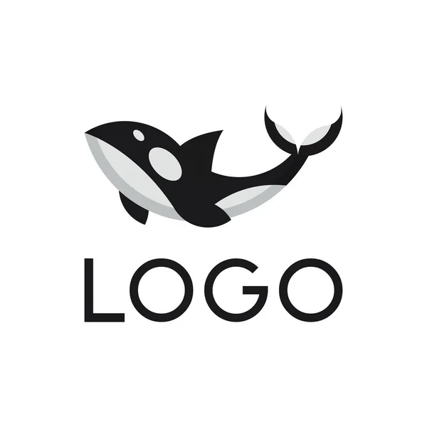 Orca Logo Design Vector Icon Clipart Stylized Badge Logotype Killer — Stock Vector