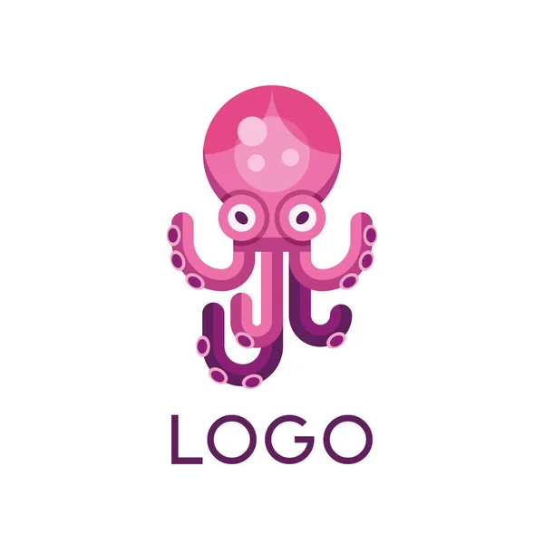 Octopus Logo Design Vector Icon Clipart Stylized Badge Logotype Octopus — Stock Vector