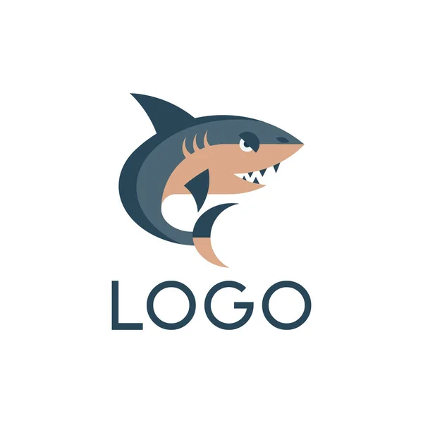 Shark Logo Design Vector Icon Clipart Stylized Badge Logotype Shark — Stock Vector