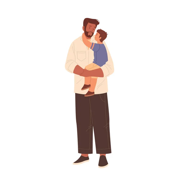 Hijo Padre Familia Feliz Ilustración Vectorial Padre Con Hijo Hijo — Vector de stock