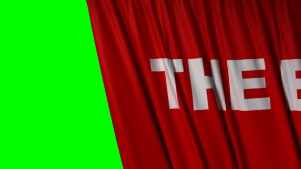 Closing red curtain with title "the end" — Stock Video