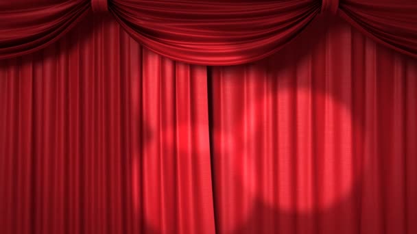 Opening and closing red curtain — Stock Video