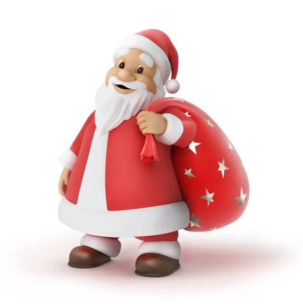 Санта Клаус з мішком подарунків — стокове фото