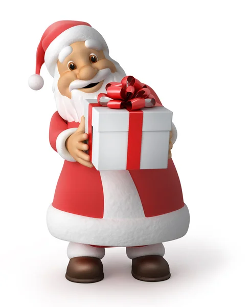 Санта-Клаус с подарком — стоковое фото