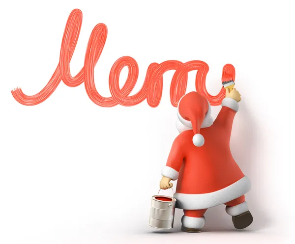 Santa writes Merry Christmas — Stock Photo, Image