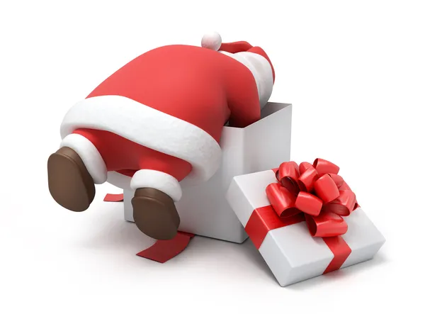Santa przygotowuje prezenty — Zdjęcie stockowe