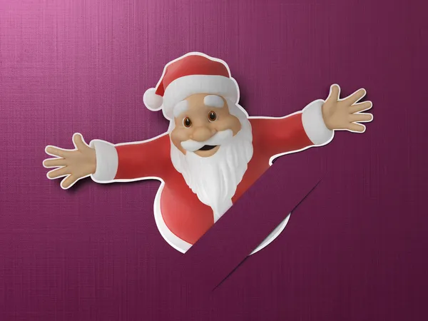 Santa gesneden uit paper — Stockfoto