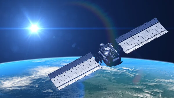 Satellite in orbit — Stock Photo, Image