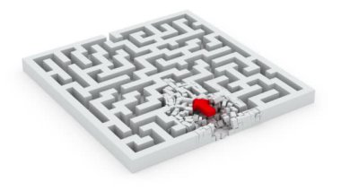 Bu labirenti kavramı yeni bir yol. 3D animasyon (alfa-mat)