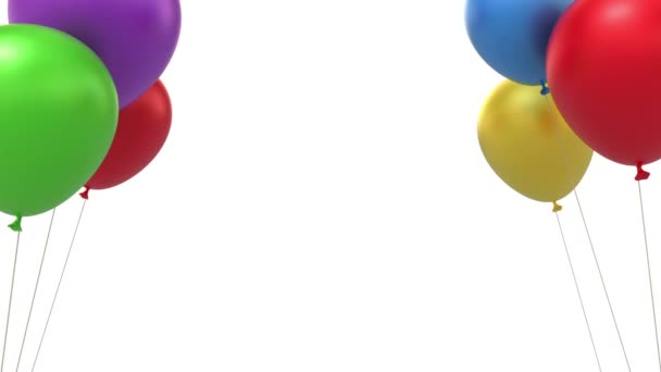 Ballonnen achtergrond, lus-kunnen 3D-animatie, alpha opgenomen — Stockvideo